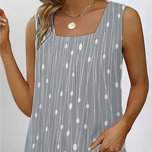 Women’s grey polka dot shirt size large